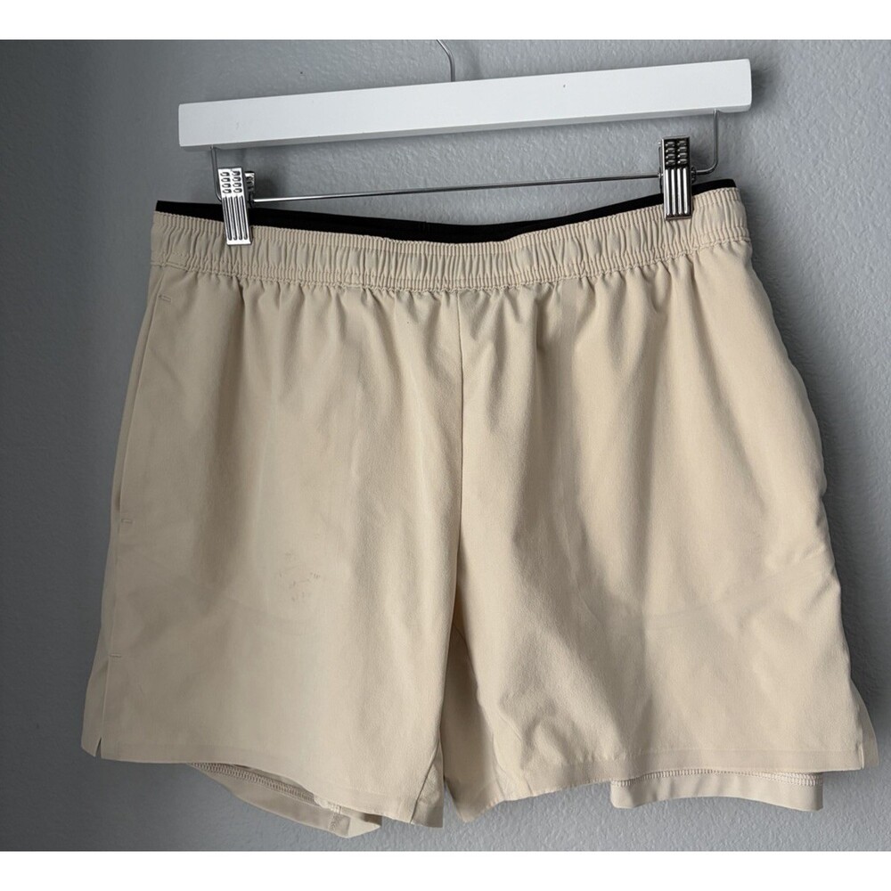 Chubbies The Tumbleweeds Ultimate Training Lined Shorts Beige 5.5” Medium FLAW